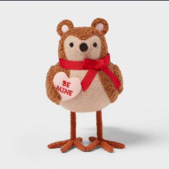 NEW! 2025 Target Spritz Valentine’s Day Bear 'BUTTONS' fabric Bird - Picture 1 of 6